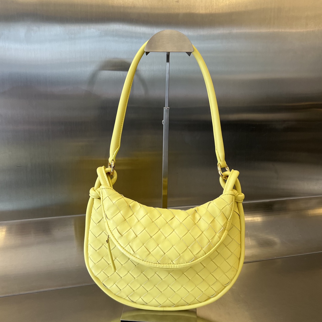 Small Gemelli Intrecciato Leather Shoulder Bag Yellow